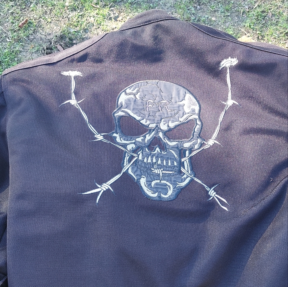 First Racing Riding Jacket Skull Mens Size M Protective Pads Motorcycle Biker